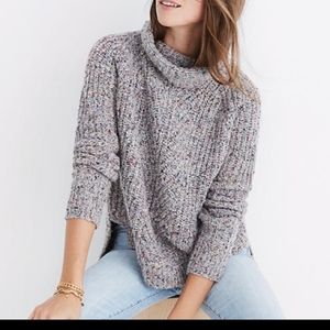 Colorfleck ribbed turtleneck sweater. Madewell NWT